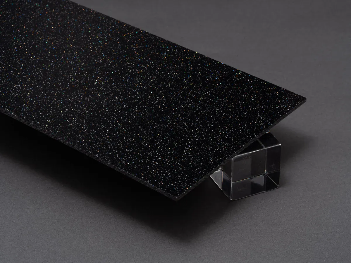 Ch Glitter Black Acrylic F-04 - 3MM - (1050 x 1850 MM)