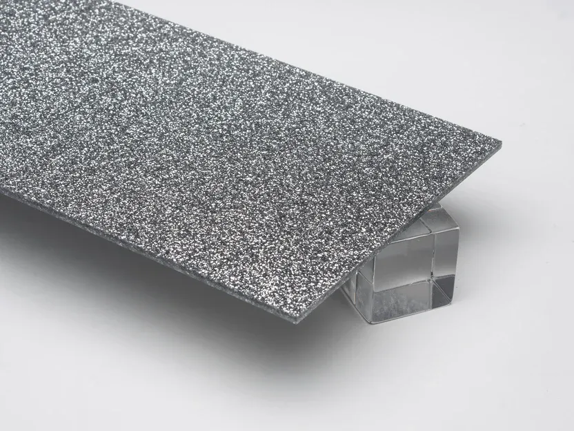 Ch Glitter Silver Acrylic F-100 - 3MM - (1050 x 1850 MM)